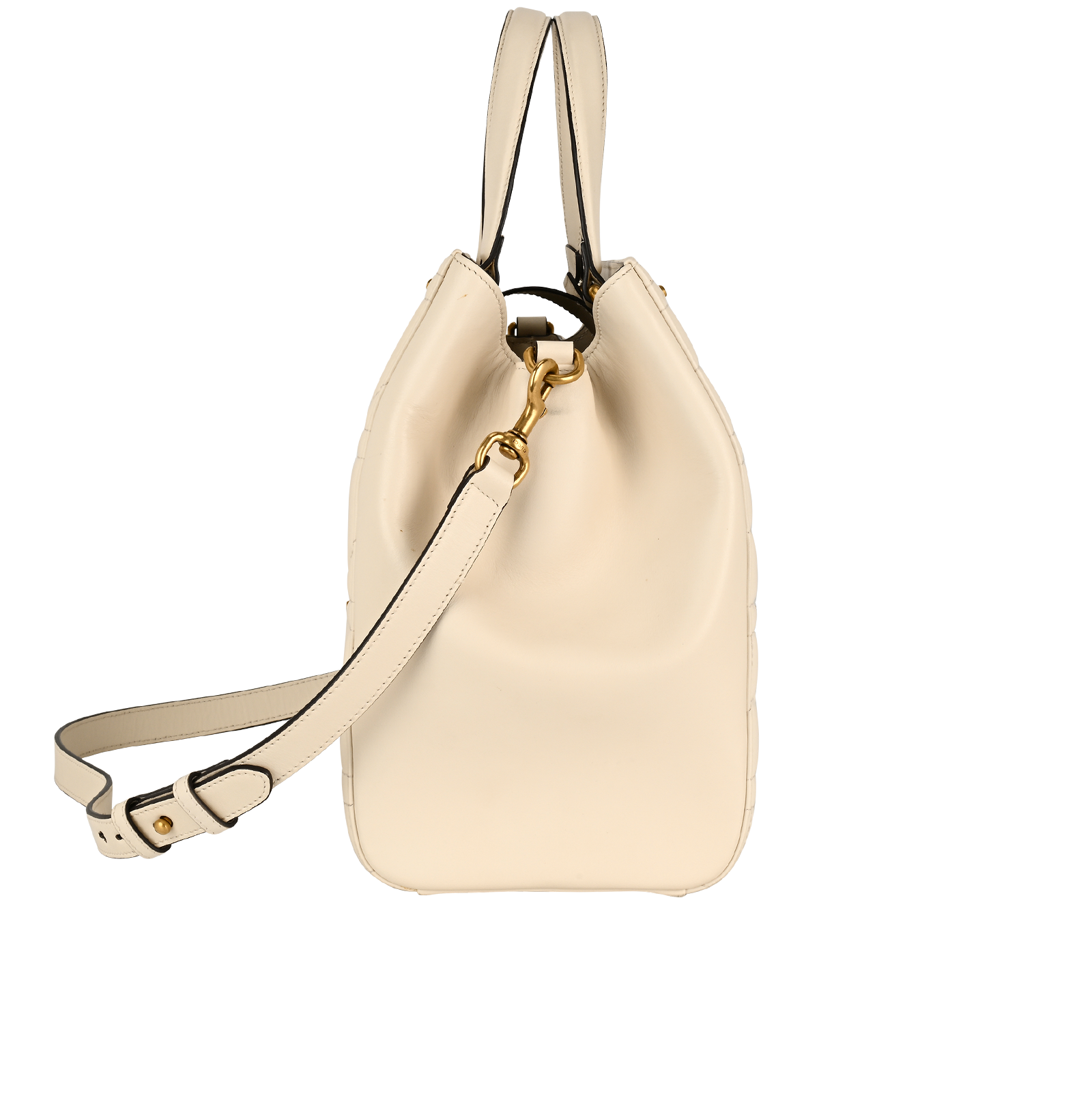 Medium Marmont Stud Tote, &pound;720, Handbags, Cream, Leather, Side view